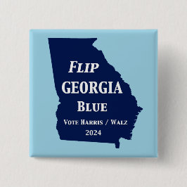 Flip Georgia Blue voor 2024 Vierkante Button 5,1 Cm