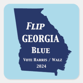 Flip Georgia Blue voor 2024 Vierkante Sticker