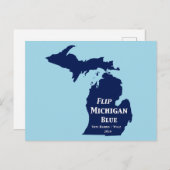 Flip Michigan Blue voor 2024 Briefkaart (Voorkant / Achterkant)