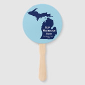 Flip Michigan Blue voor 2024 Handwaaier (Voorkant)