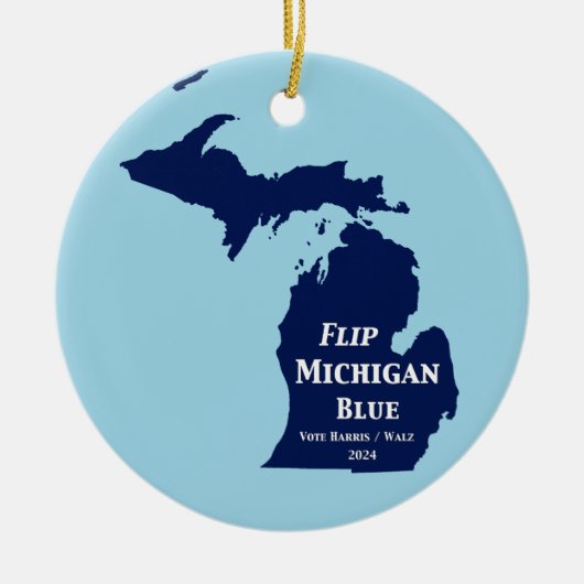 Flip Michigan Blue voor 2024 Keramisch Ornament (Voorkant)
