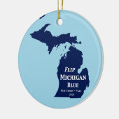 Flip Michigan Blue voor 2024 Keramisch Ornament (Links)