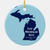 Flip Michigan Blue voor 2024 Keramisch Ornament (Achterkant)