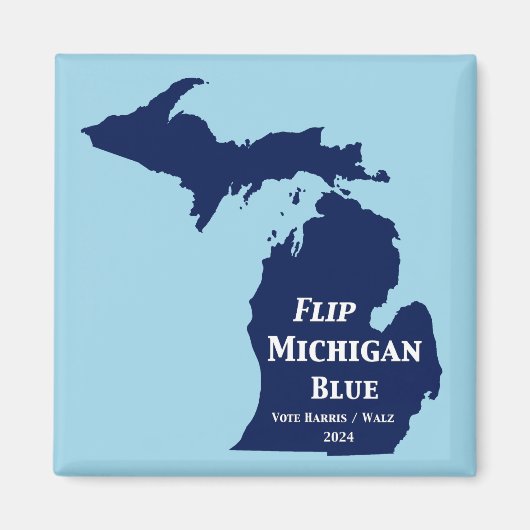 Flip Michigan Blue voor 2024 Magneet (Voorkant)