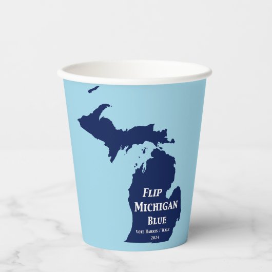 Flip Michigan Blue voor 2024 Papieren Bekers (Voorkant)