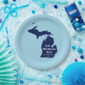 Flip Michigan Blue voor 2024 Papieren Bordje (Feest)