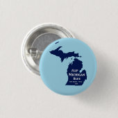Flip Michigan Blue voor 2024 Ronde Button 3,2 Cm (Voorkant /achterkant)