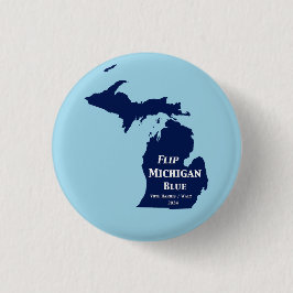 Flip Michigan Blue voor 2024 Ronde Button 3,2 Cm