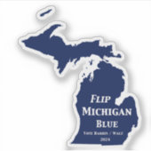 Flip Michigan Blue voor 2024 Sticker (Voorkant)