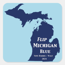 Flip Michigan Blue voor 2024 Vierkante Sticker
