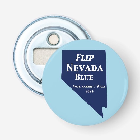 Flip Nevada Blue voor 2024 Button Flesopener (Voorkant)