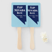 Flip Nevada Blue voor 2024 Handwaaier (Voorkant en achterkant)