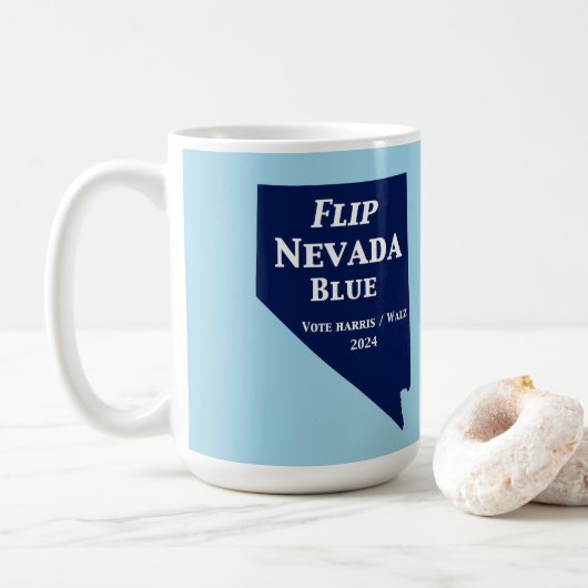 Flip Nevada Blue voor 2024 Koffiemok (Met donut)