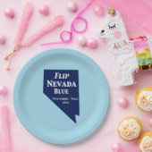 Flip Nevada Blue voor 2024 Papieren Bordje (Feest)