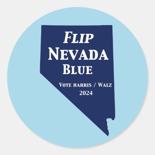 Flip Nevada Blue voor 2024 Ronde Sticker (Voorkant)