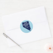Flip Nevada Blue voor 2024 Ronde Sticker (Envelop)