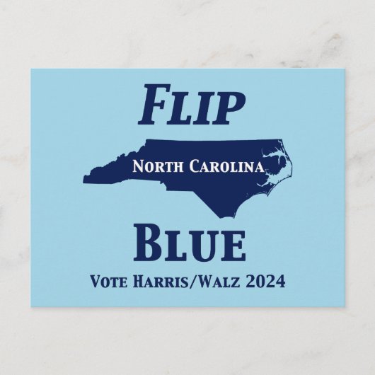 Flip North Carolina Blauw in 2024 Briefkaart (Voorkant)