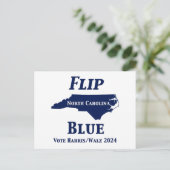 Flip North Carolina Blauw in 2024 Briefkaart (Staand voorkant)