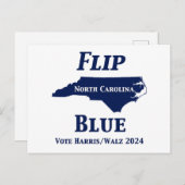 Flip North Carolina Blauw in 2024 Briefkaart (Voorkant / Achterkant)