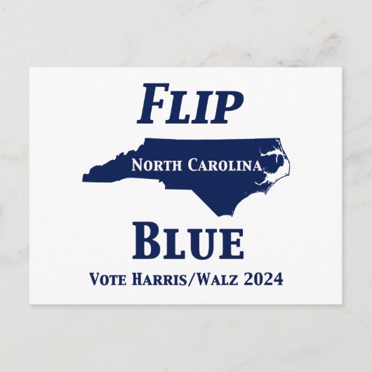 Flip North Carolina Blauw in 2024 Briefkaart (Voorkant)