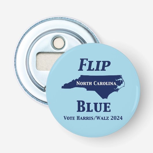Flip North Carolina Blauw in 2024 Button Flesopener (Voorkant)