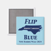 Flip North Carolina Blauw in 2024 Magneet (Voorkant / Achterkant)