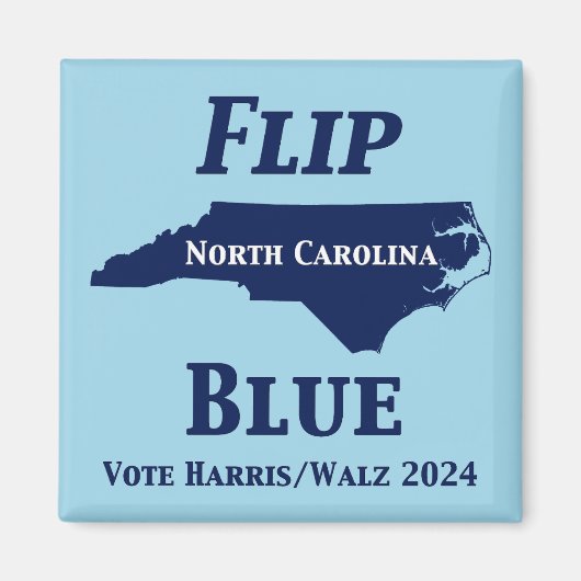 Flip North Carolina Blauw in 2024 Magneet (Voorkant)