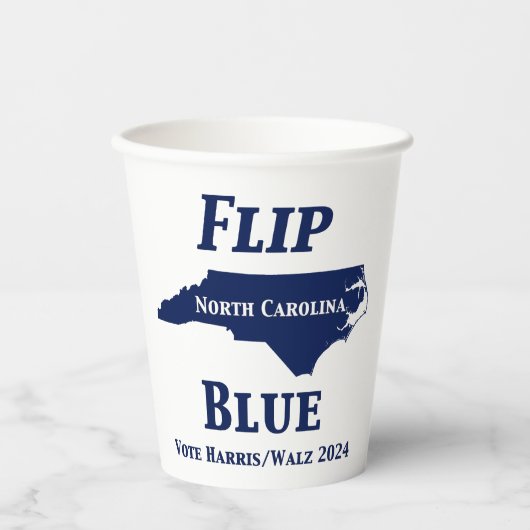 Flip North Carolina Blauw in 2024 Papieren Bekers (Voorkant)