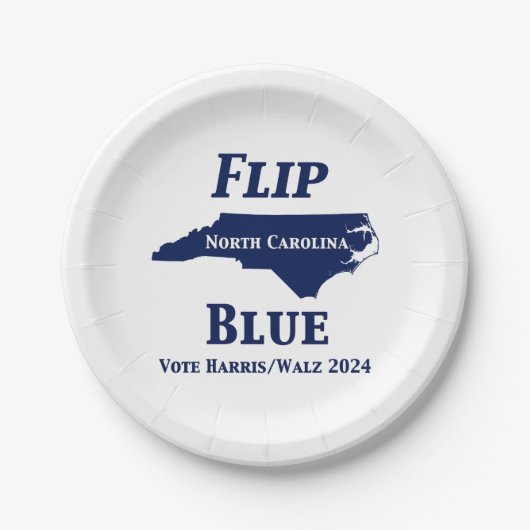 Flip North Carolina Blauw in 2024 Papieren Bordje (Voorkant)