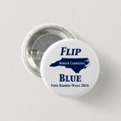 Flip North Carolina Blauw in 2024 Ronde Button 3,2 Cm (Voorkant /achterkant)