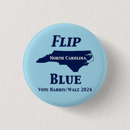 Flip North Carolina Blauw in 2024 Ronde Button 3,2 Cm (Voorkant)