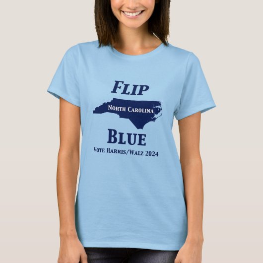 Flip North Carolina Blauw in 2024 T-shirt (Voorkant)