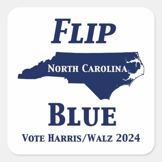 Flip North Carolina Blauw in 2024 Vierkante Sticker (Voorkant)