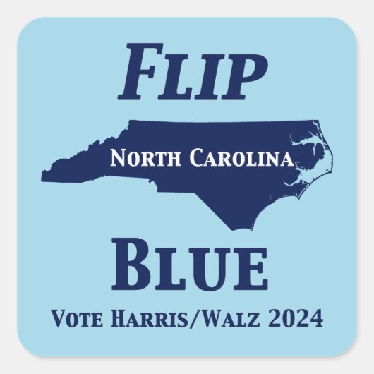 Flip North Carolina Blauw in 2024 Vierkante Sticker (Voorkant)