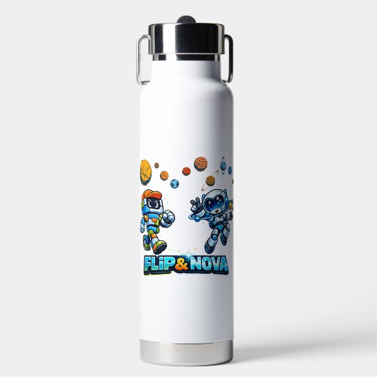 FLIP & NOVA: Galaxy Leeravontuur Waterfles (Voorkant)
