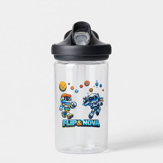 FLIP & NOVA: Galaxy Leeravontuur Waterfles (Voorkant)