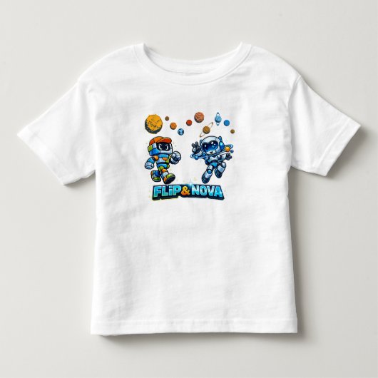FLIP & NOVA Space Explorer Kids T-Shirt (Voorkant)