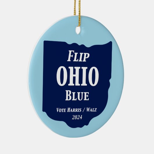 Flip Ohio Blue voor 2024 Keramisch Ornament (Rechts)