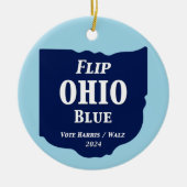 Flip Ohio Blue voor 2024 Keramisch Ornament (Voorkant)