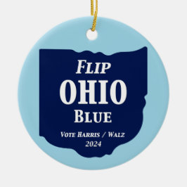 Flip Ohio Blue voor 2024 Keramisch Ornament