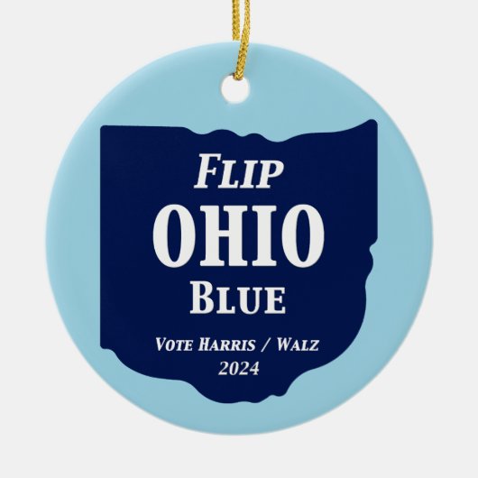 Flip Ohio Blue voor 2024 Keramisch Ornament (Voorkant)