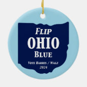 Flip Ohio Blue voor 2024 Keramisch Ornament (Achterkant)