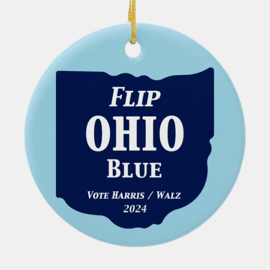 Flip Ohio Blue voor 2024 Keramisch Ornament (Achterkant)