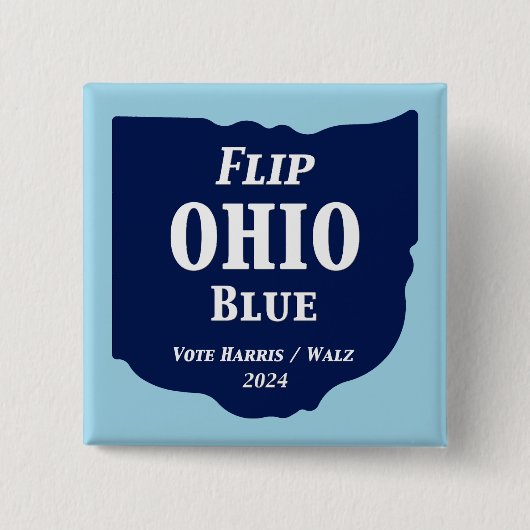 Flip Ohio Blue voor 2024 Vierkante Button 5,1 Cm (Voorkant)