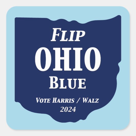 Flip Ohio Blue voor 2024 Vierkante Sticker (Voorkant)