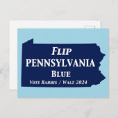 Flip Pennsylvania Blue in 2024 Briefkaart (Voorkant / Achterkant)
