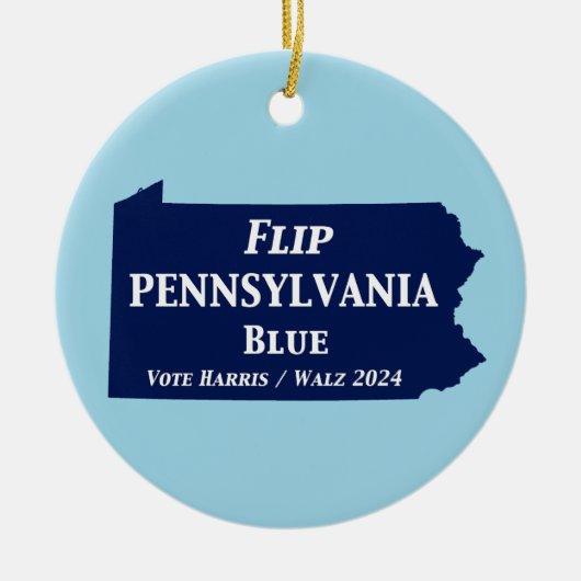 Flip Pennsylvania Blue in 2024 Keramisch Ornament (Voorkant)