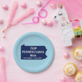 Flip Pennsylvania Blue in 2024 Papieren Bordje (Feest)
