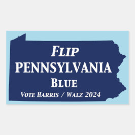 Flip Pennsylvania Blue in 2024 Rechthoekige Sticker