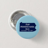 Flip Pennsylvania Blue in 2024 Ronde Button 3,2 Cm (Voorkant /achterkant)